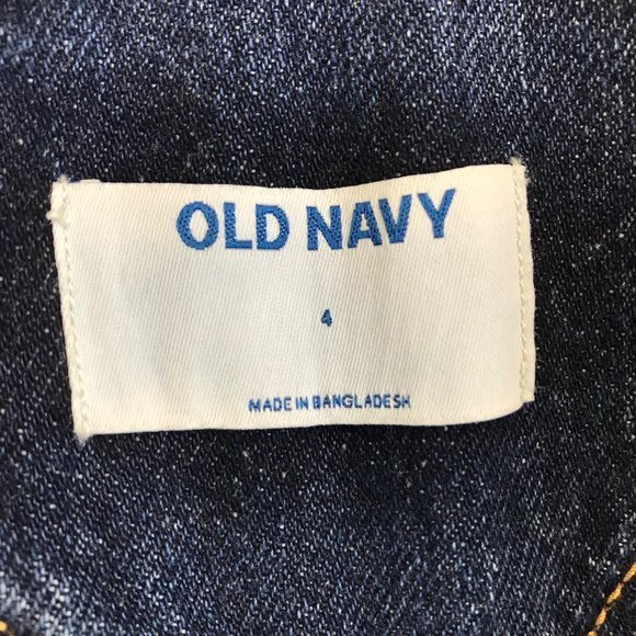 New Womens Old Navy Dark Wash Denim Jeans Bib Overalls Size 4 NWT - Picture 8 of 10